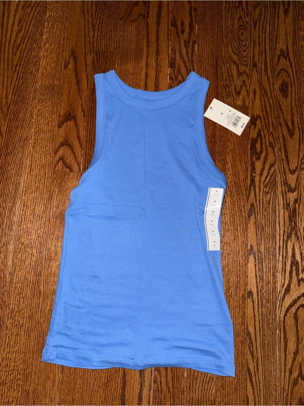 a new day Blue Ribbed Tank Top